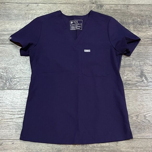 Figs Women's Purple Plum Scrubs Set - XS Catarina Top, XXS Zamora Pants - Picture 2 of 12